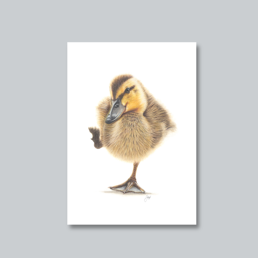 "First Steps" Baby Duckling Nursery Art Print