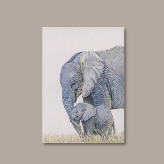 "Safe Haven" Elephant and Calf Fine Art Print